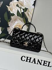 Colestore Chanel Mini Flap Bag Handle Shiny Leather Black 20 x 12 x 6 cm  - 1