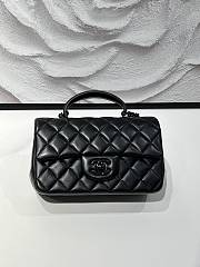 Colestore Chanel 24A Flap Bag Mini Handle Full Black 20 x 12 x 6 cm  - 1