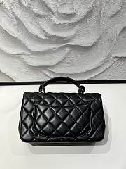 Colestore Chanel 24A Flap Bag Mini Handle Full Black 20 x 12 x 6 cm  - 4