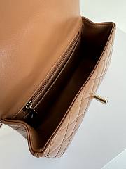 Colestore Flap Bag Mini Handle Shiny Leather Brown 20 x 12 x 6 cm - 6