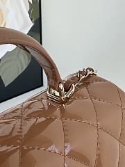 Colestore Flap Bag Mini Handle Shiny Leather Brown 20 x 12 x 6 cm - 4