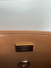 Colestore Flap Bag Mini Handle Shiny Leather Brown 20 x 12 x 6 cm - 3