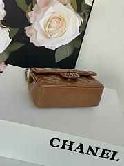 Colestore Flap Bag Mini Handle Shiny Leather Brown 20 x 12 x 6 cm - 2