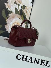 Colestore Chanel Mini Flap Bag Handle Top Rouge With Chain 20 x 12 x 6 cm - 6