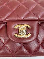 Colestore Chanel Mini Flap Bag Handle Top Rouge With Chain 20 x 12 x 6 cm - 5