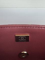 Colestore Chanel Mini Flap Bag Handle Top Rouge With Chain 20 x 12 x 6 cm - 4