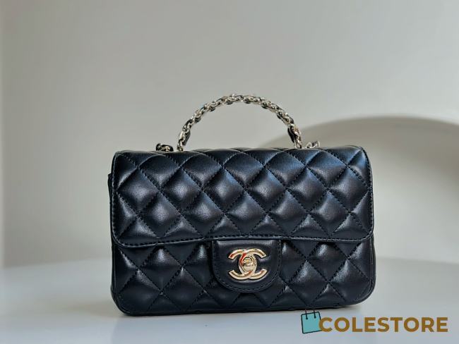 Colestore Chanel Flap Bag Handle Black 20 x 13 x 9 cm - 1