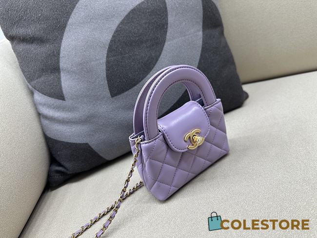 Colestore Chanel Kelly Hanlde Mini Bag Baby Purple 8.3 x 12.5 x 4 cm - 1