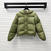 Colestore Celine Cropped Triomphe Down Jacket In Lightweight Nylon Green - 1
