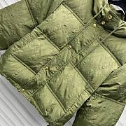 Colestore Celine Cropped Triomphe Down Jacket In Lightweight Nylon Green - 4