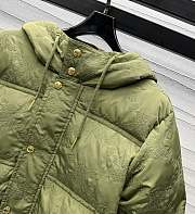 Colestore Celine Cropped Triomphe Down Jacket In Lightweight Nylon Green - 6