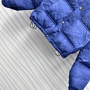 Colestore Celine Cropped Triomphe Down Jacket In Lightweight Nylon Blue  - 3