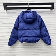 Colestore Celine Cropped Triomphe Down Jacket In Lightweight Nylon Blue  - 4