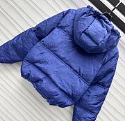 Colestore Celine Cropped Triomphe Down Jacket In Lightweight Nylon Blue  - 5