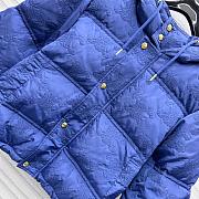 Colestore Celine Cropped Triomphe Down Jacket In Lightweight Nylon Blue  - 6
