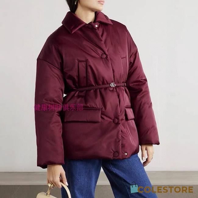 Colestore Gucci Belted appliquéd padded gabardine jacket - 1
