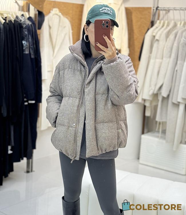 Colestore Brunello Cucinelli quilted hooded down jacket Grey  - 1
