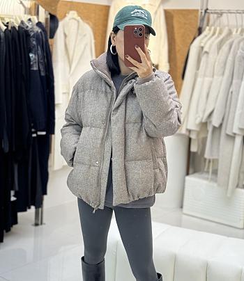 Colestore Brunello Cucinelli quilted hooded down jacket Grey 