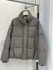 Colestore Brunello Cucinelli quilted hooded down jacket Grey  - 5