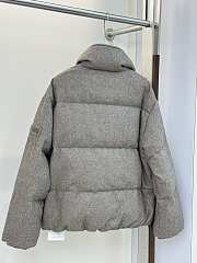 Colestore Brunello Cucinelli quilted hooded down jacket Grey  - 4