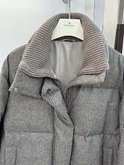 Colestore Brunello Cucinelli quilted hooded down jacket Grey  - 2