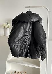 Colestore Saint Laurent YSL Cassandre Puffer Jacket In Lambskin Black  - 3