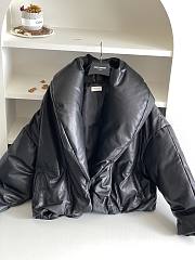 Colestore Saint Laurent YSL Cassandre Puffer Jacket In Lambskin Black  - 4