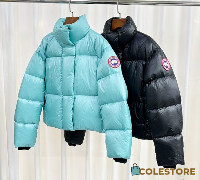 Colestore Canada Goose Cropped Puffer Blue  - 1