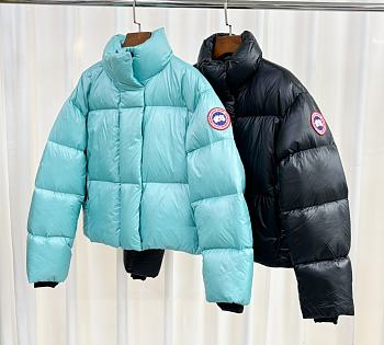 Colestore Canada Goose Cropped Puffer Blue 