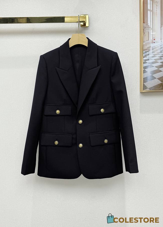 Colestore Saint Laurent YSL Grain de poudre wool blazer bLACK - 1
