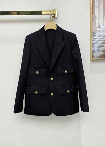 Colestore Saint Laurent YSL Grain de poudre wool blazer bLACK