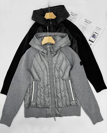 Colestore Moncler Padded Wool Zip-up Hoodie Grey 