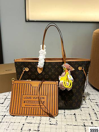 Colestore Lousi Vuitton Neverfull Bandoulière Inside Out MM Brown 33 x 27 cm
