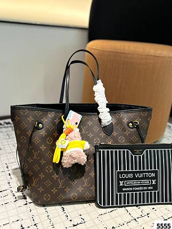 Colestore Louis Vuitton Neverfull Bandoulière Inside Out MM Black 33 x 27 cm