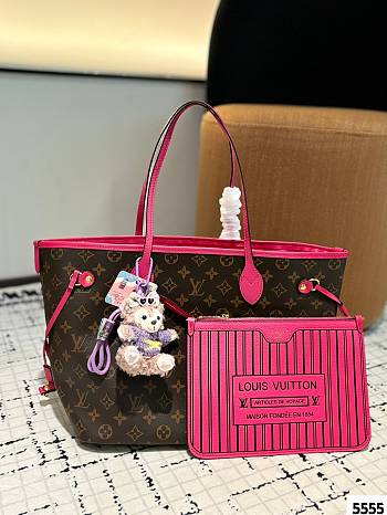 Colestore Louis Vuitton Neverfull Bandoulière Inside Out MM Pink 33 x 27 cm
