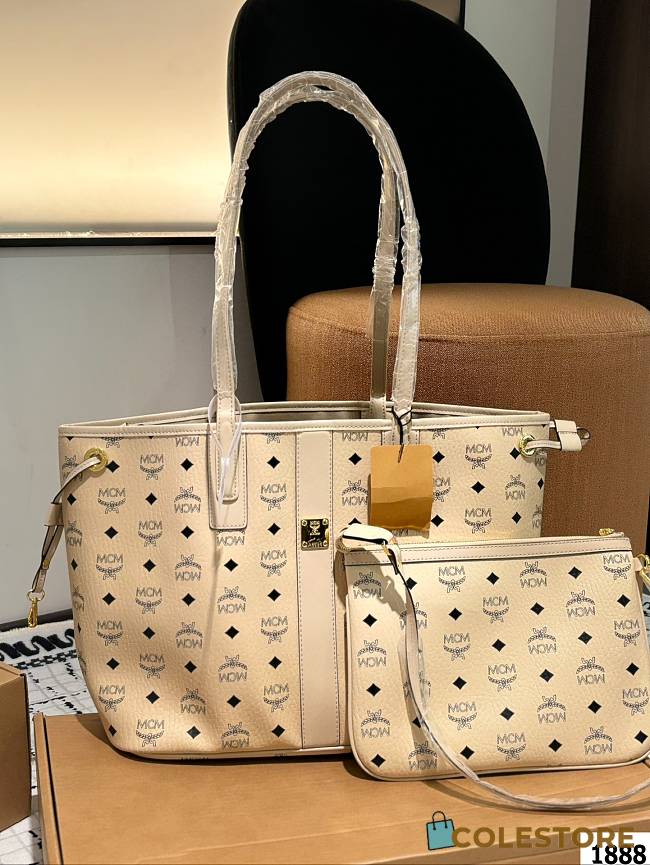 Colestore MCM Reversible Liz Shopper Beige 36 x 27 cm - 1