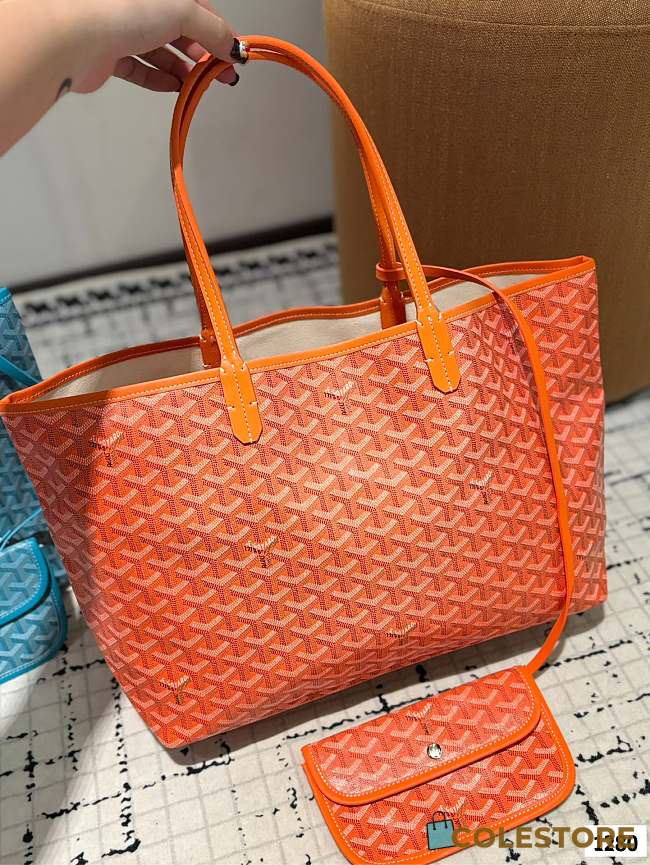 Colestore Goyard Green Anjou Tote Reversible Orange 34 x 27 cm - 1