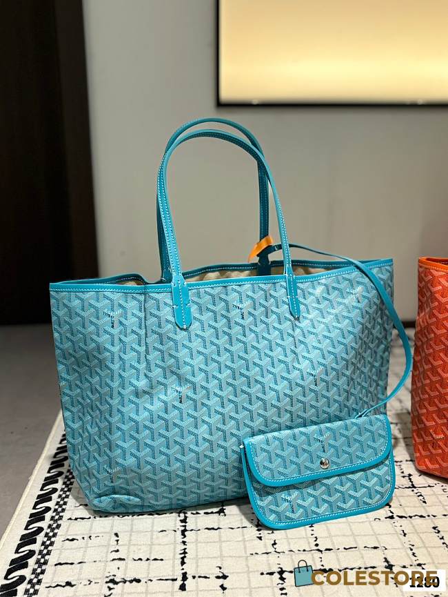 Colestore Goyard Green Anjou Tote Reversible Baby Blue 34 x 27 cm - 1