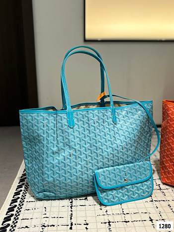 Colestore Goyard Green Anjou Tote Reversible Baby Blue 34 x 27 cm