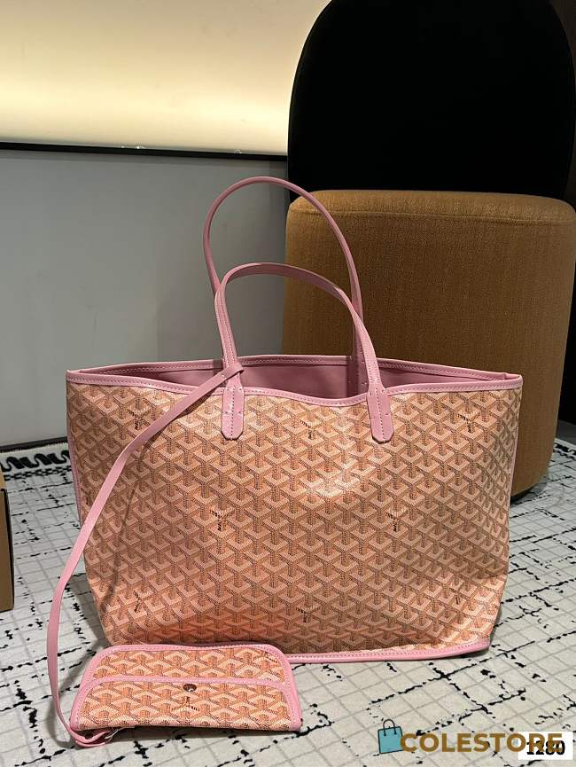Colestore Goyard Green Anjou Tote Reversible Salmon Color 34 x 27 cm - 1