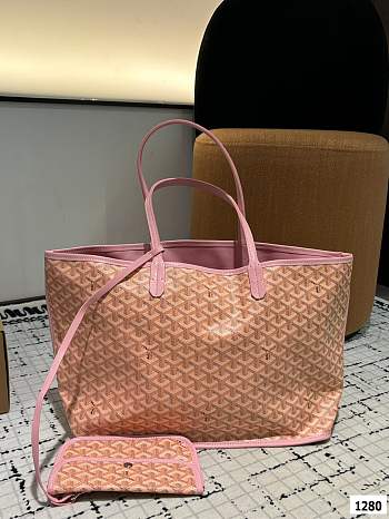 Colestore Goyard Green Anjou Tote Reversible Salmon Color 34 x 27 cm