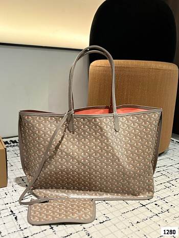 Colestore Goyard Green Anjou Tote Reversible Brown 34 x 27 cm