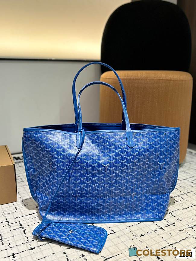 Colestore Goyard Green Anjou Tote Reversible Blue Ocean 34 x 27 cm - 1