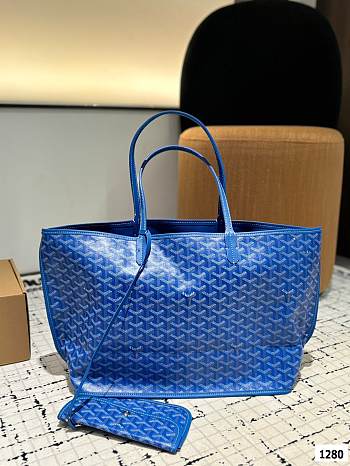 Colestore Goyard Green Anjou Tote Reversible Blue Ocean 34 x 27 cm
