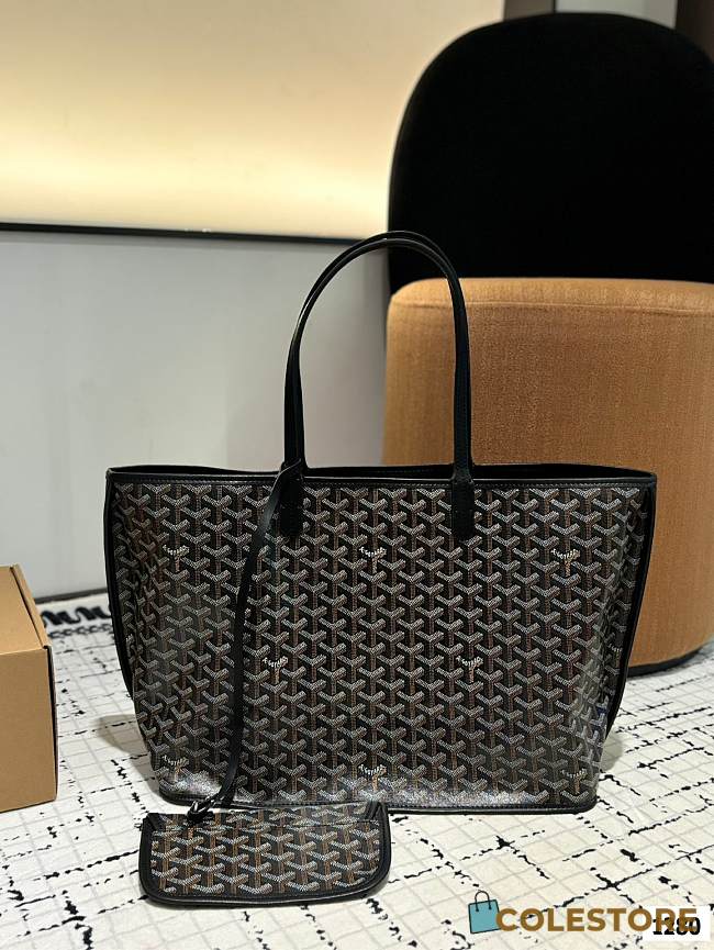Colestore Goyard Green Anjou Tote Reversible Black 34 x 27 cm - 1
