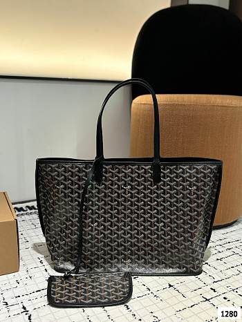 Colestore Goyard Green Anjou Tote Reversible Black 34 x 27 cm