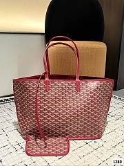 Colestore Goyard Green Anjou Tote Reversible Red Brown 34 x 27 cm - 1