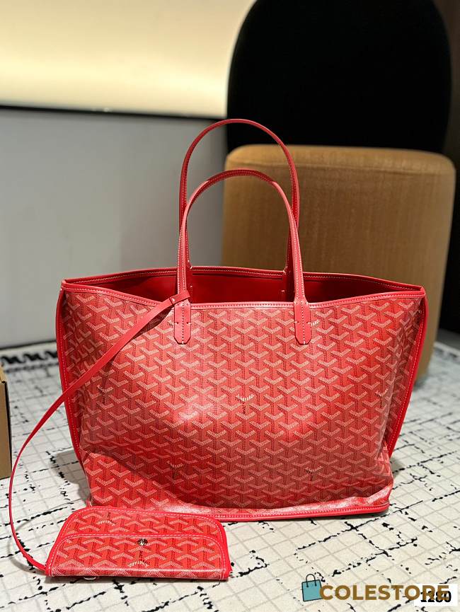 Colestore Goyard Green Anjou Tote Reversible Red 34 x 27 cm - 1