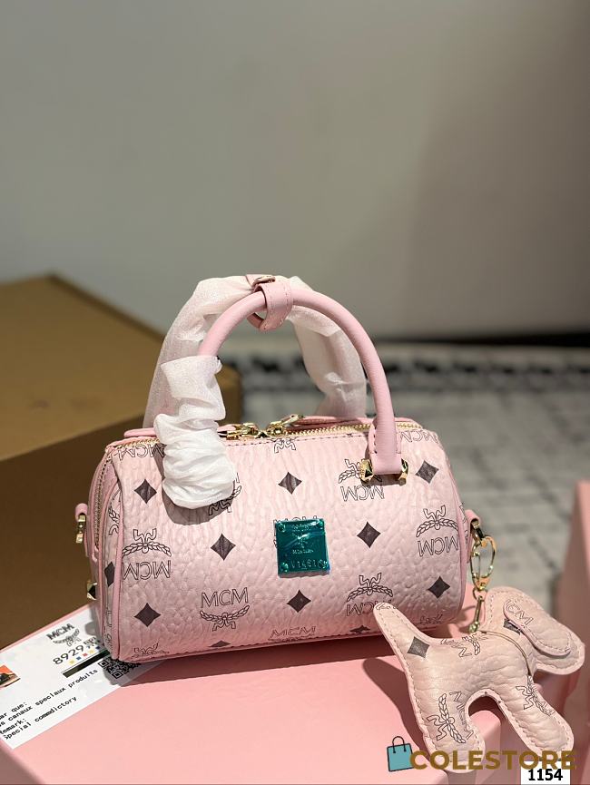 Colestore MCM Mini Boston Bag In Pink 18 x 11 cm - 1
