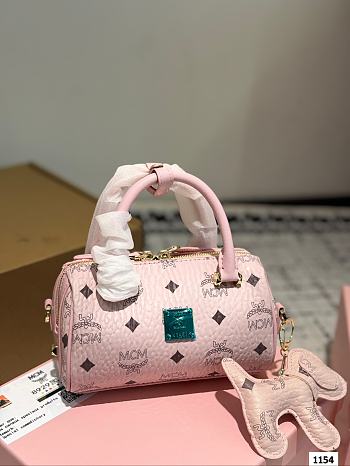 Colestore MCM Mini Boston Bag In Pink 18 x 11 cm